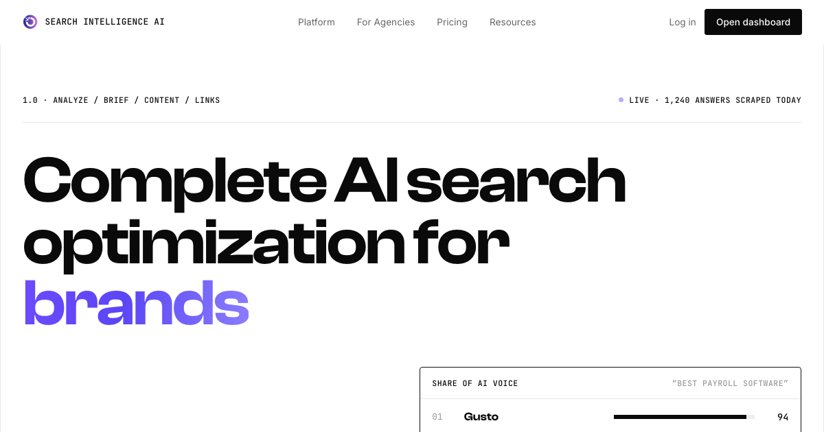 AI Search Optimization for Brands | Search Intelligence